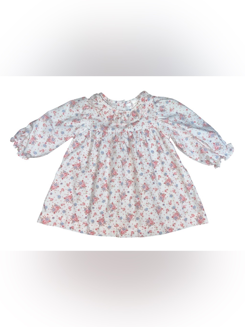 Cecil & Lou Baby Girls 12M Red Blue Floral Classic Pleated Collar Tunic Top